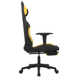 Gaming Chair with Footrest Black and Yellow Fabric