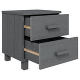 Bedside Cabinets 2 pcs Dark Gray 15.7"x13.8"x17.5" Solid Pinewood