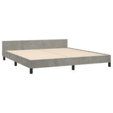 Bed Frame with Headboard Light Gray 76"x79.9" King Velvet