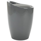 Storage Stool Gray Faux Leather