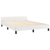 Bed Frame with Headboard White 59.8"x79.9" Queen Faux Leather