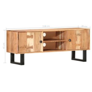 TV Cabinet 46.5"x11.8"x17.7" Solid Acacia Wood