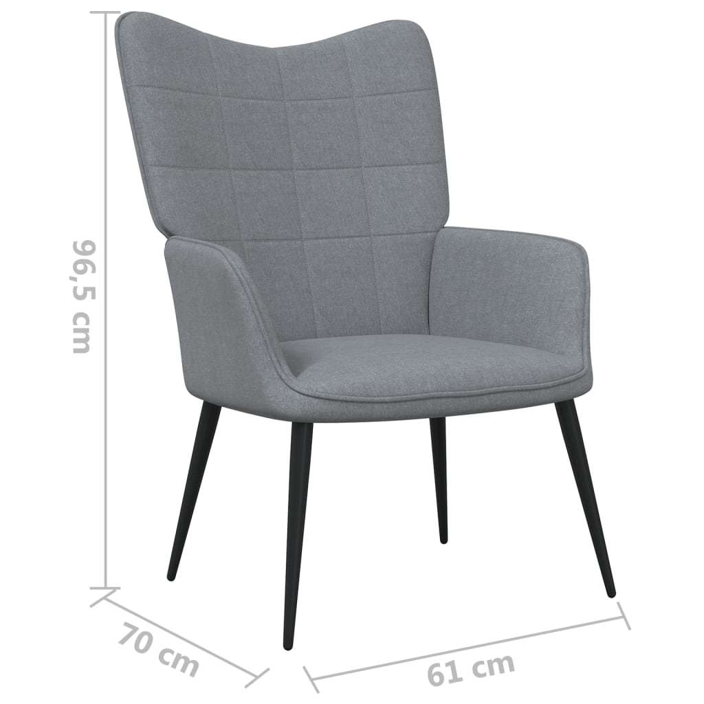 Relaxing Chair Light Gray Fabric