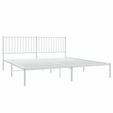 Metal Bed Frame with Headboard White 72"x83.9"