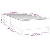 Box Spring Bed Frame Dark Gray 39.4"x74.8" Twin Fabric