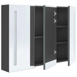 LED Bathroom Mirror Cabinet 35"x5.5"x24.4" Gray