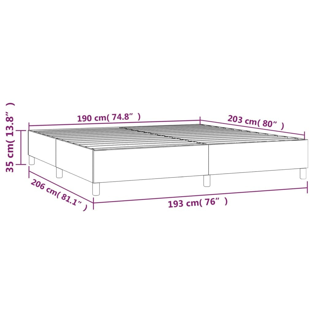 Box Spring Bed Frame Dark Gray 76"x79.9" King Fabric