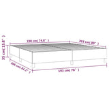 Box Spring Bed Frame Dark Gray 76"x79.9" King Fabric