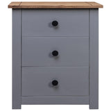 Bedside Cabinet Gray 18.1"x15.7"x22.4" Pinewood Panama Range