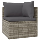 12 Piece Patio Lounge Set with Cushions Gray Poly Rattan