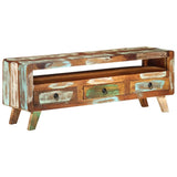 TV Cabinet Multicolor 43.3"x11.8"x15.7" Solid Reclaimed Wood