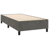 Box Spring Bed with Mattress Dark Gray 39.4"x74.8" Twin Velvet