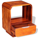 Nightstand with Drawer 2 pcs Solid Sheesham Wood 15.7"x11.8"x19.7"