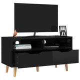 TV Cabinet High Gloss Black 35.4"x15.7"x19.1" Engineered Wood