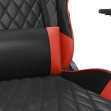 Massage Gaming Chair with Footrest Black&Red Faux Leather