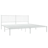 Metal Bed Frame with Headboard White 76"x79.9"