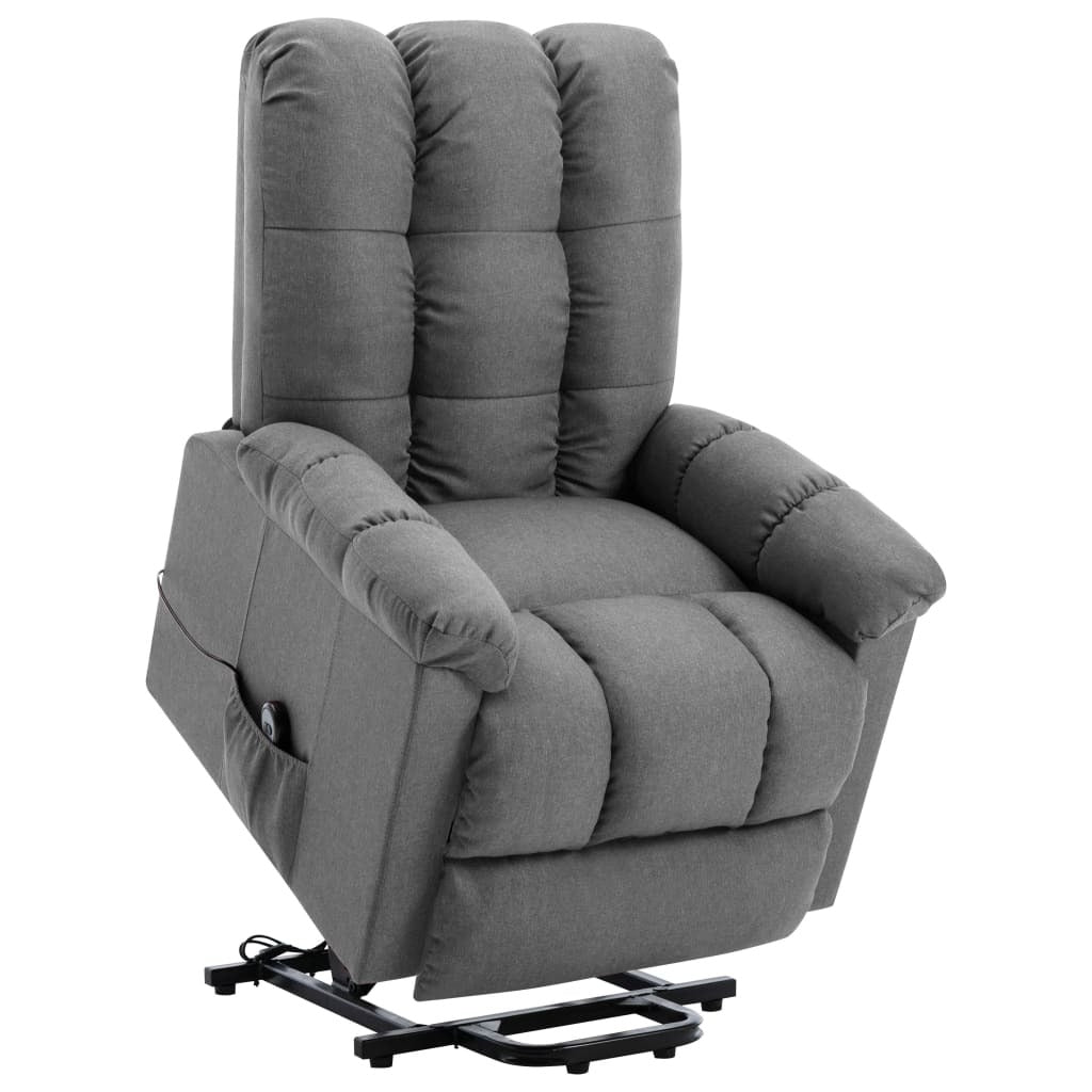 Power Lift Recliner Light Gray Fabric