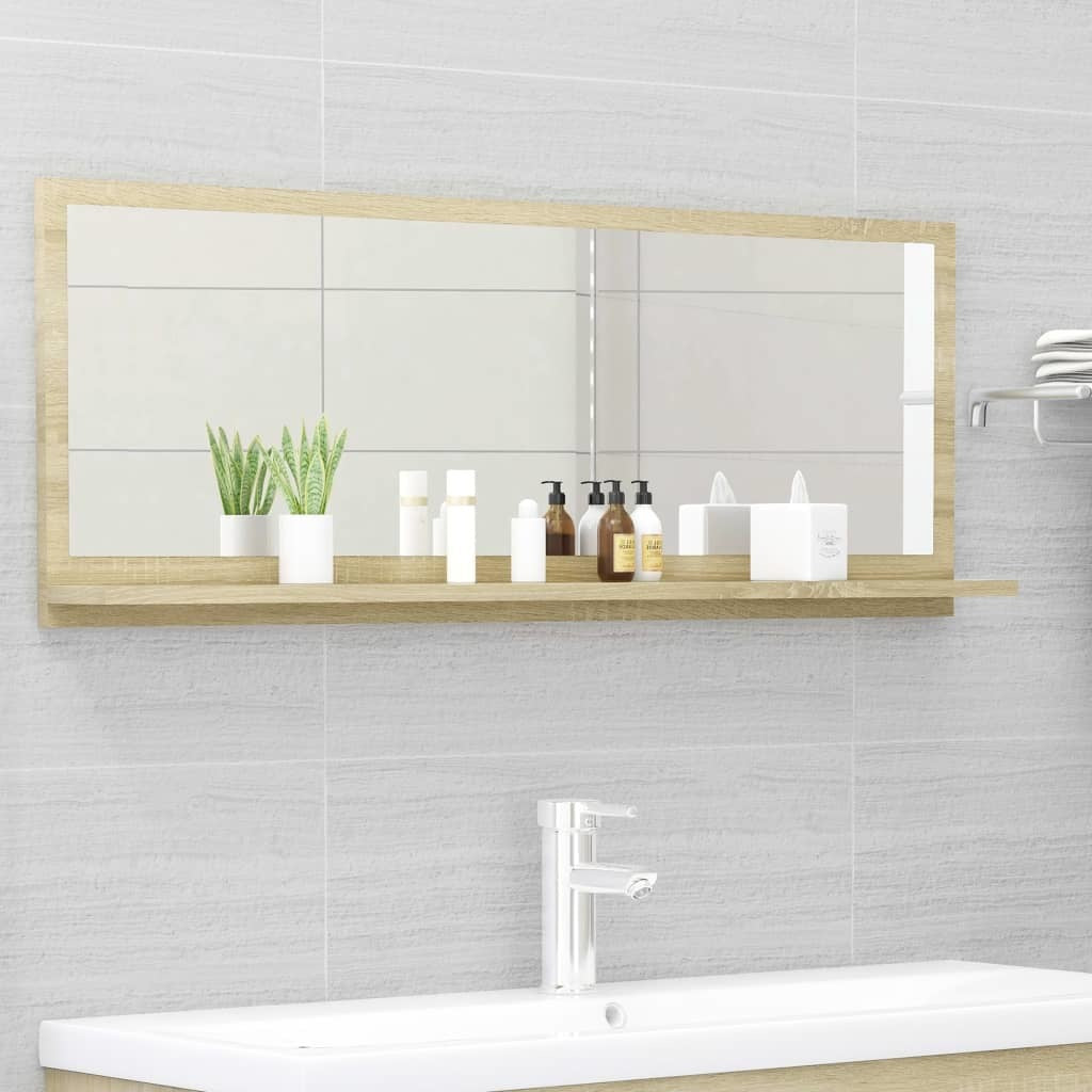 Bathroom Mirror Sonoma Oak 39.4"x4.1"x14.6" Engineered Wood