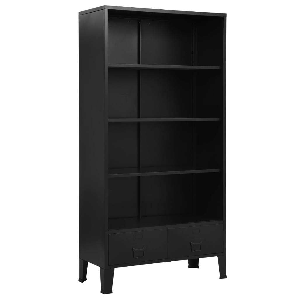 Bookshelf Industrial Black 35.4"x15.7"x70.9" Steel