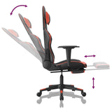 Gaming Chair with Footrest Black and Red Faux Leather