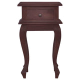 Bedside Table Classical Brown 13.8"x11.8"x23.6" Solid Mahogany Wood