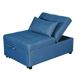 Folding Ottoman Sofa Bed Blue