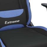 Gaming Chair with Footrest Black and Blue Fabric