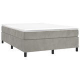 Box Spring Bed with Mattress Light Gray 59.8"x79.9" Queen Velvet