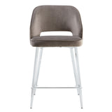 Bar Chair.Dining Chair.Stylish and Comfortable Velvet Bar Stool.with High-Density Foam Chair,Durable Electroplated Metal Legs,and Stable Structure for Home, Bar, and Cafe.(Set of 2)Grey