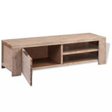 TV Cabinet Solid Brushed Acacia Wood 55"x15"x15.7"