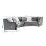 Velvet Curved Oversize Sofa for Living Room