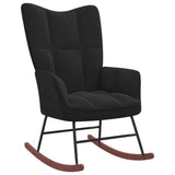 Rocking Chair with Ottoman Black Velvet