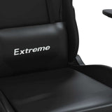 Massage Gaming Chair with Footrest Black Faux Leather