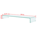 TV Stand / Monitor Riser Glass Clear 47.2"x11.8"x5.1"