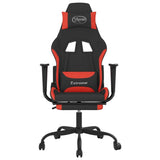 Gaming Chair with Footrest Black and Red Fabric