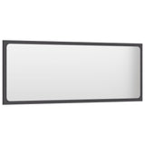 Bathroom Mirror Gray 39.4"x0.6"x14.6" Engineered Wood