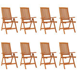 Folding Patio Chairs 8 pcs Solid Wood Eucalyptus