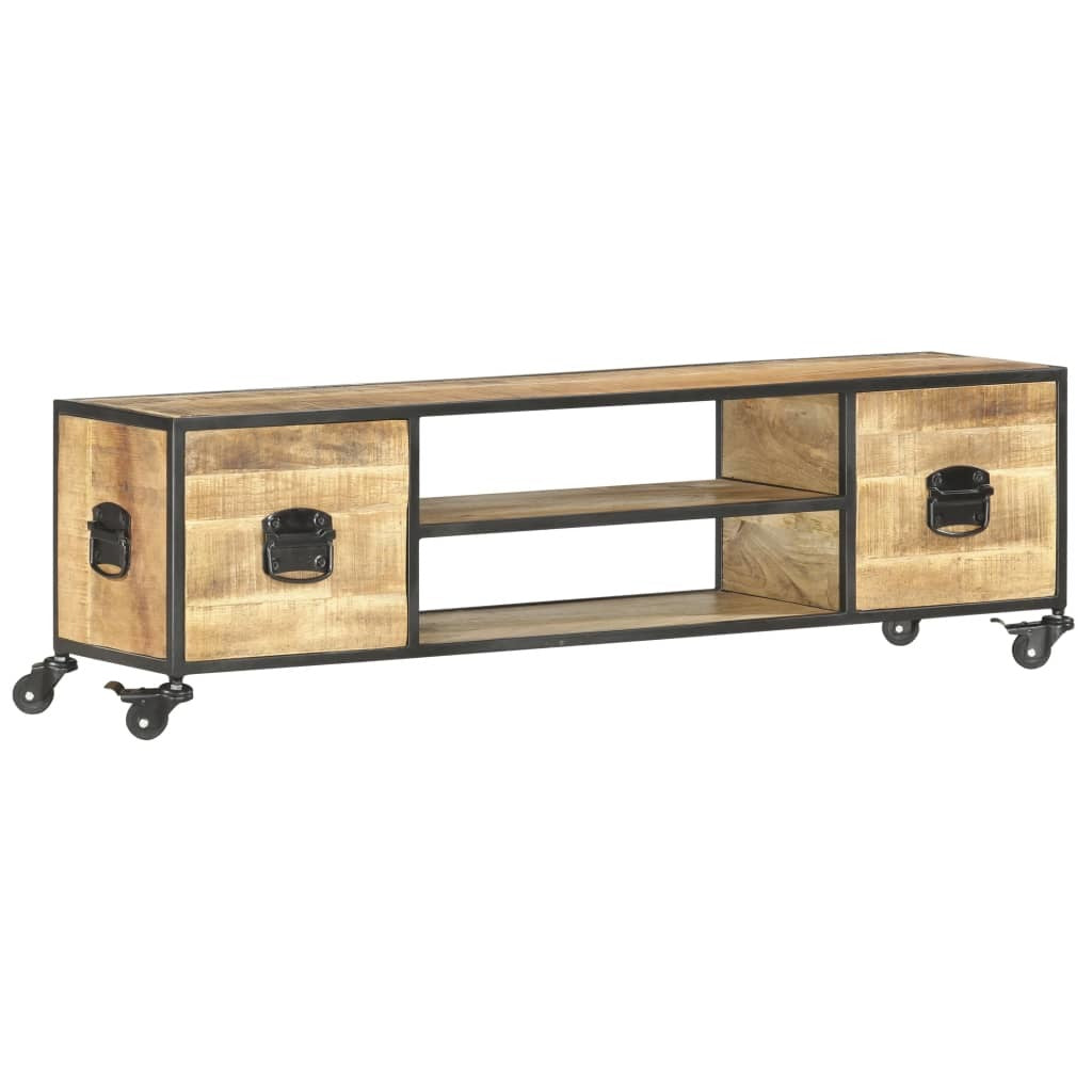 TV Cabinet 51.2"x11.8"x15.4" Solid Mango Wood