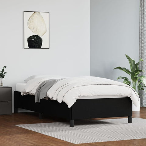 Bed Frame Black 39.4"x74.8" Twin Faux Leather