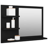 Bathroom Mirror Black 23.6"x4.1"x17.7" Engineered Wood