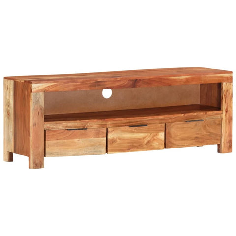 TV Cabinet 43.3"x11.8"x15.7" Solid Acacia Wood