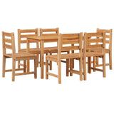 7 Piece Patio Dining Set Solid Wood Teak