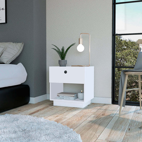 Nightstand Viliigili, One Drawer, White Finish