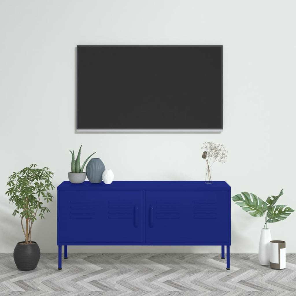 TV Cabinet Navy Blue 41.3"x13.8"x19.7" Steel
