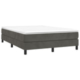 Box Spring Bed Frame Dark Gray 59.8"x79.9" Queen Velvet