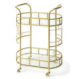 Fitzgerald Bar Cart with Matte Gold Metal Finish, 2-Tiers