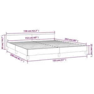 Bed Frame with Headboard Dark Gray 59.8"x79.9" Queen Fabric