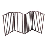 Pet Gate – Dog Gate for Doorways;  Stairs or House – Freestanding;  Folding ;  Dark brown; Arc Wooden