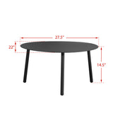 Outdoor Side Table Aluminum Unique Shape Weather Resistant Patio Coffee Table Bedside Table, Black