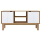 TV Cabinet OTTA Brown and White 44.7"x16.9"x22.4" Solid Wood Pine